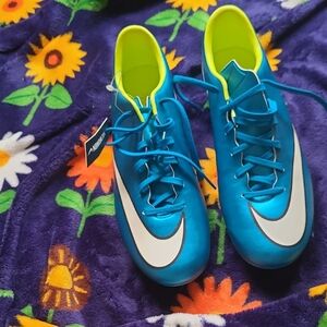 Nike Blue and White Soccer Cleats